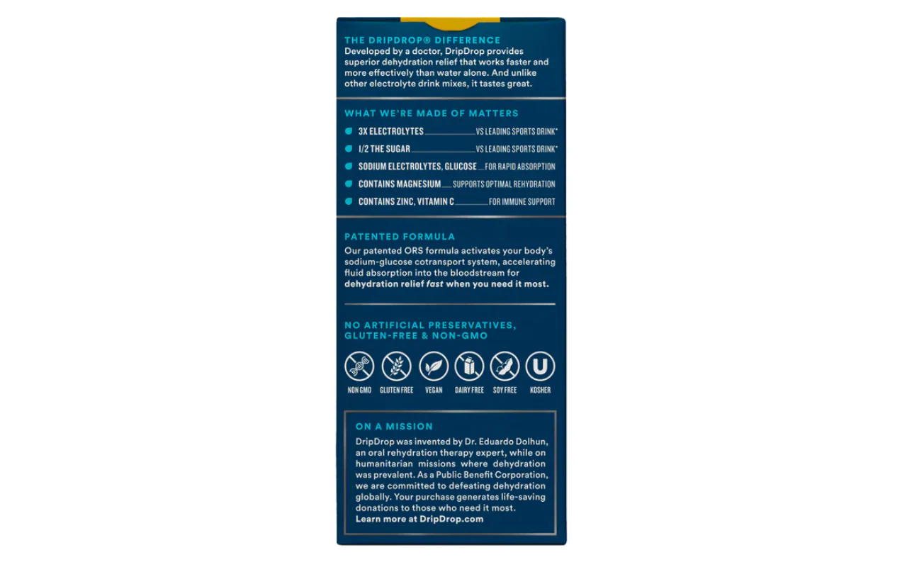 DripDrop Hydration Relief Sachets Lemon - Image 3