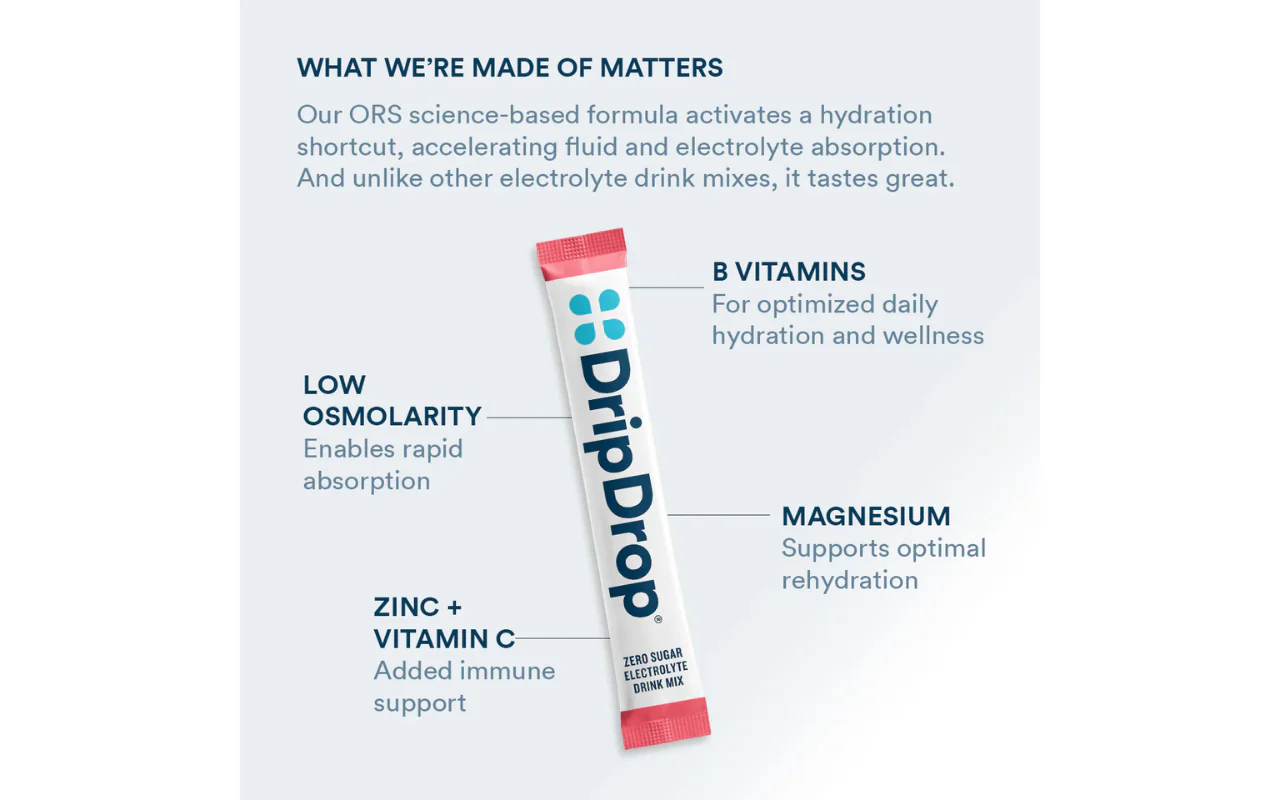 DripDrop Hydration Relief ZERO SUGAR Sachets Variety Pack - Image 5