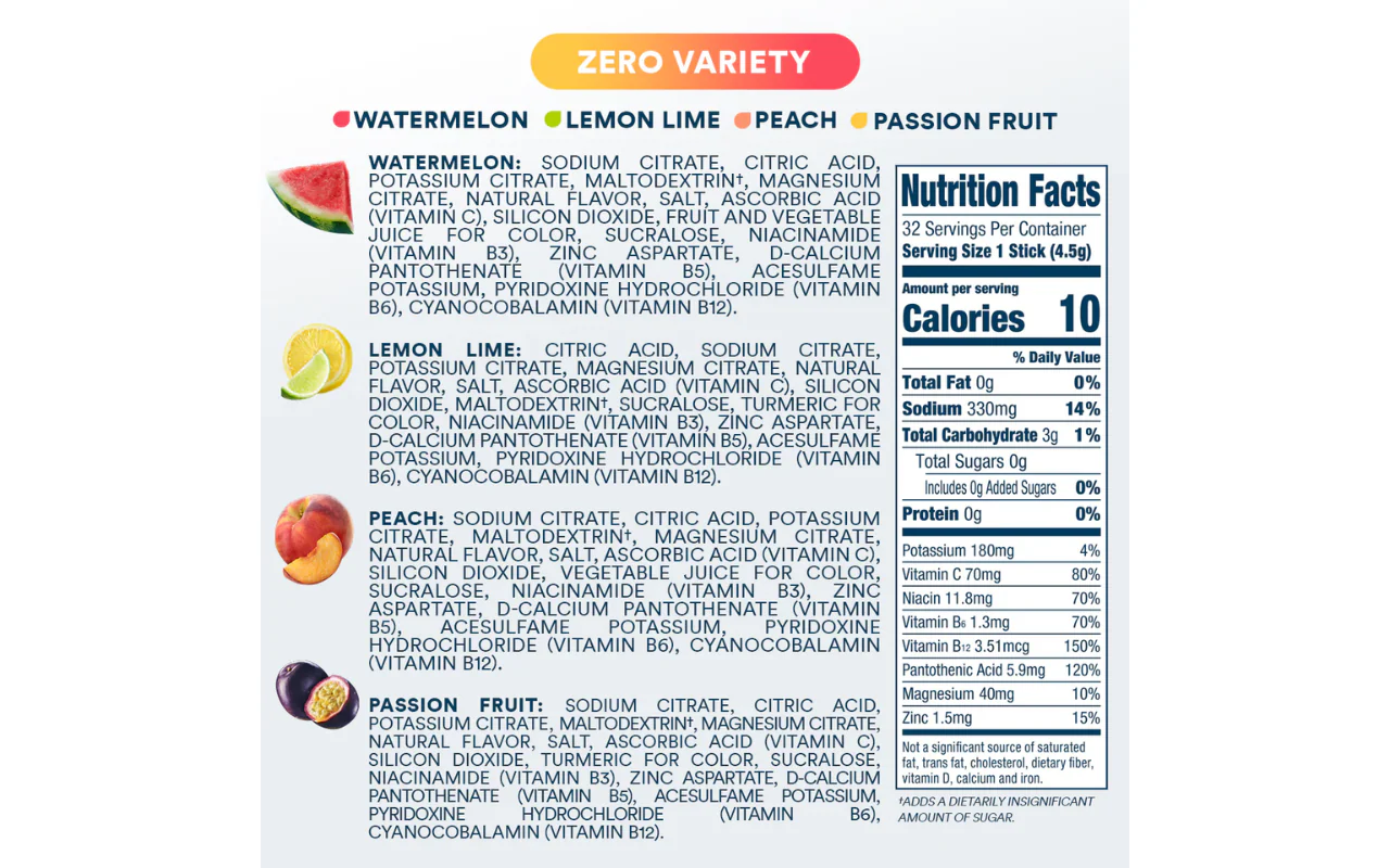 DripDrop Hydration Relief ZERO SUGAR Sachets Variety Pack - Image 6