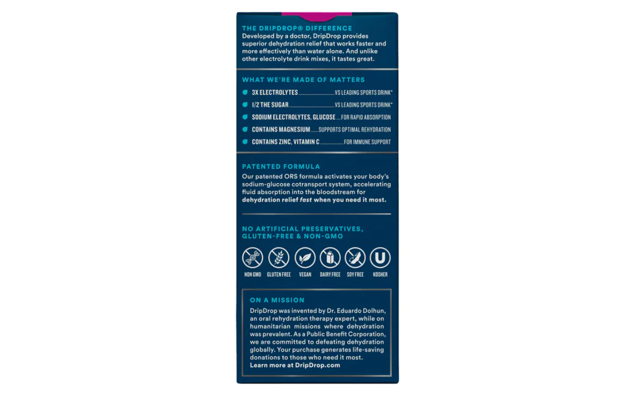 DripDrop Hydration Relief Sachets Berry - Image 3